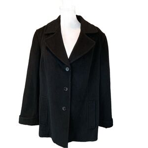 Talbots Heavy Black Wool Alpaca Coat 3-Button Very Soft